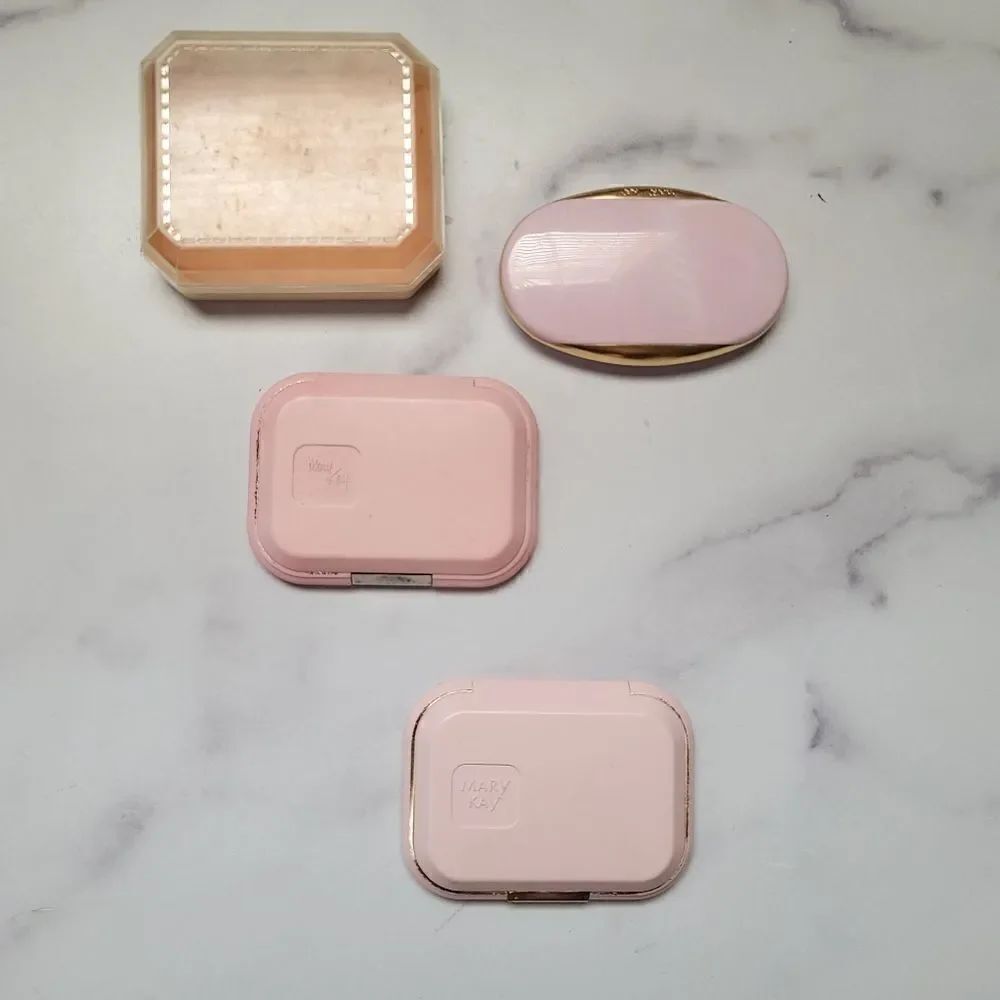 Vintage Mary Kay retro makeup pallette pastel pink gold